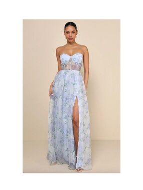bloom wildly navy blue floral organza maxi dress Lulus | Dresses | Lulus Bloom Wildly Navy Blue Floral Organza Maxi Dress